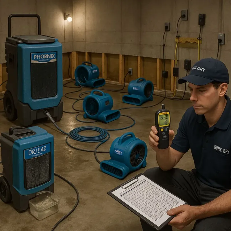 Structural Drying and Dehumidification process in Hickman County, TN